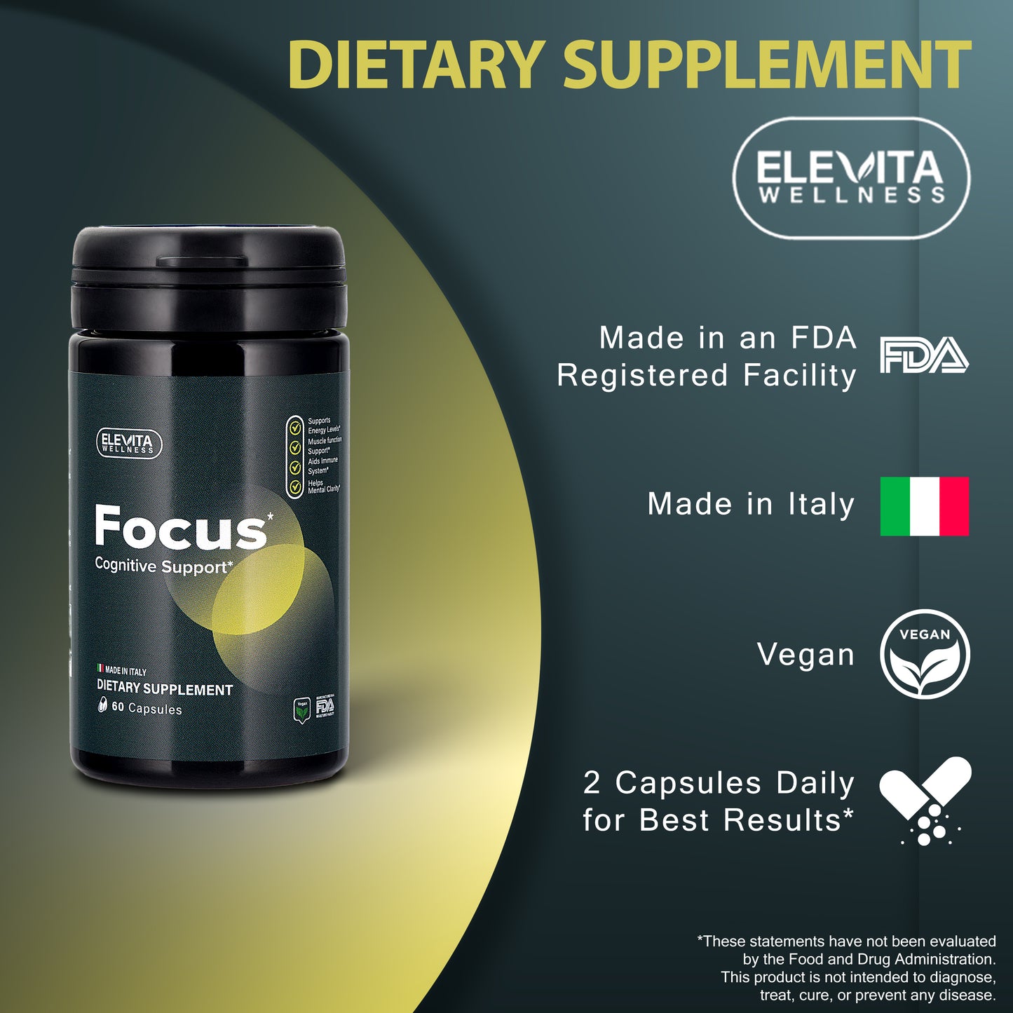 Focus – Cognitive Support for Mental Clarity | 120 Capsules