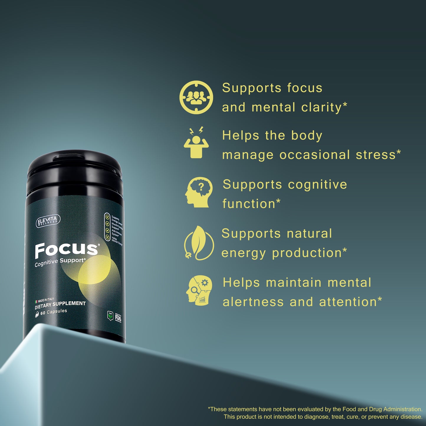 Focus – Cognitive Support for Mental Clarity | 120 Capsules
